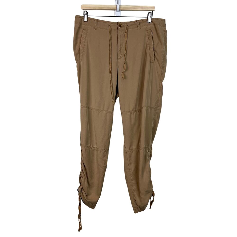Lauren Ralph Lauren‎ Tan Gathered Ruched Leg Lyocell Pants Size 14